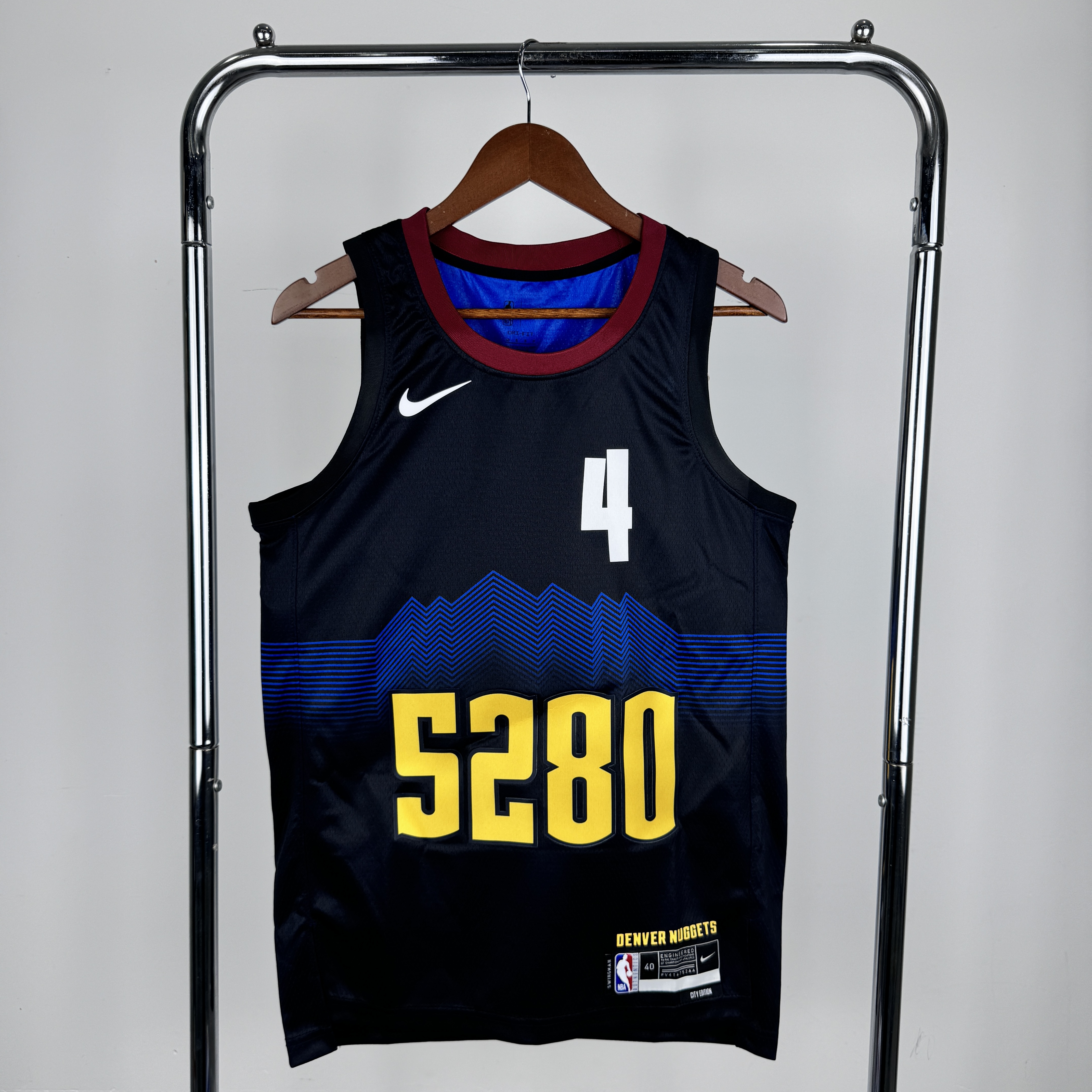 Men Denver Nuggets 4 Westbrook Black City Edition Nike 2024 NBA Jersey